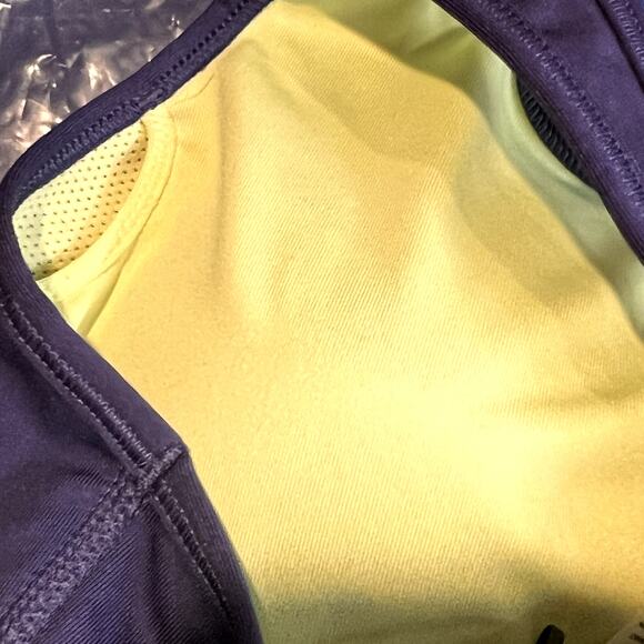 Nike Racerback Sports Bra Blue Size M Stretch Dri-Fit Logo Bra Pads Sporty - Picture 6 of 10